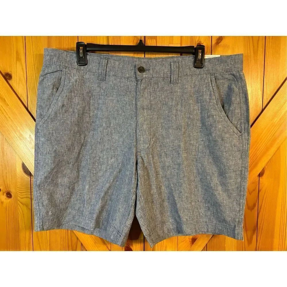 St. John's Bay Navy Linen 9" Mens Flat Front Short Size 40 nwt (0233)